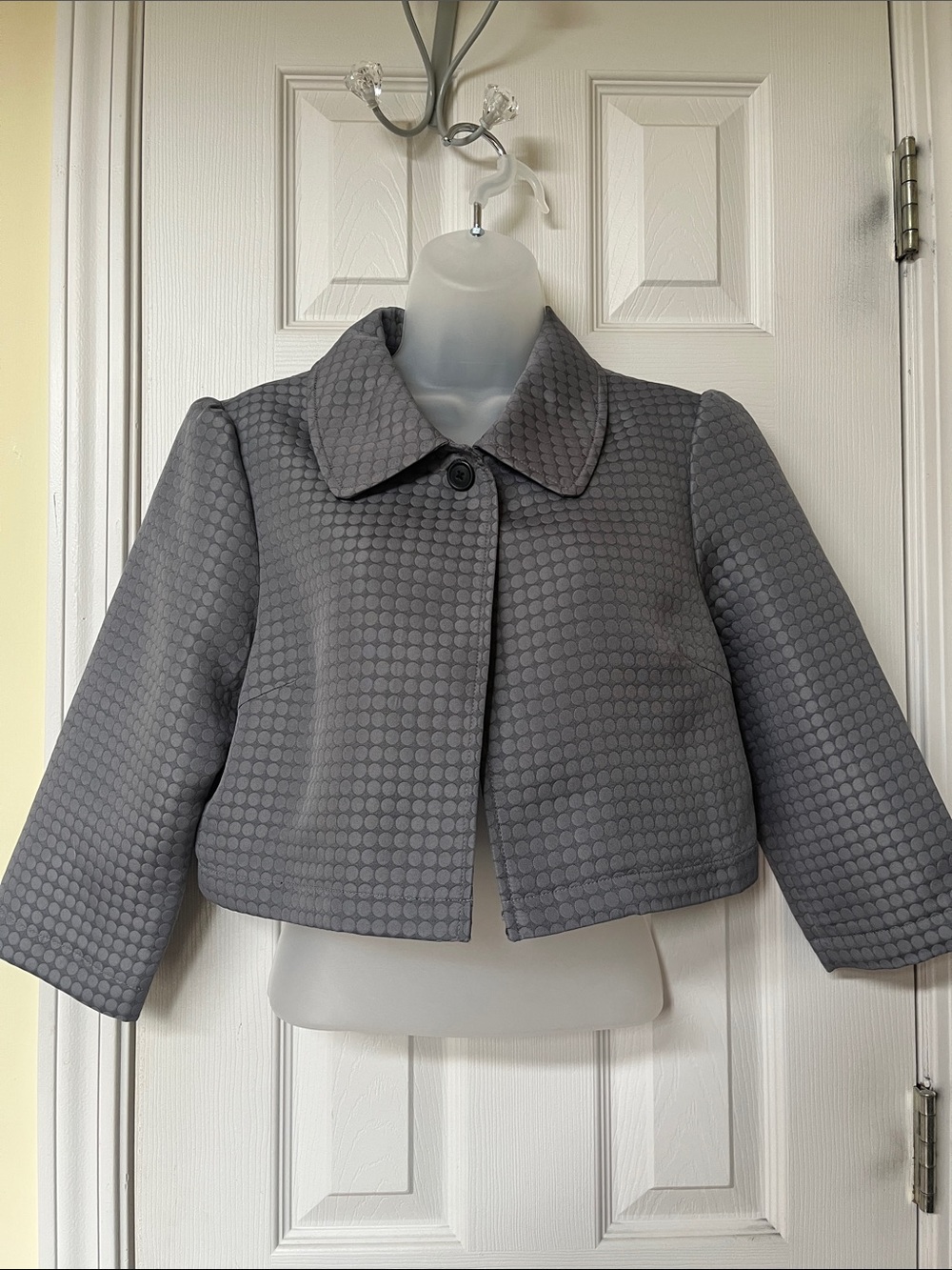 Express Gray Cropped Textured Blazer
